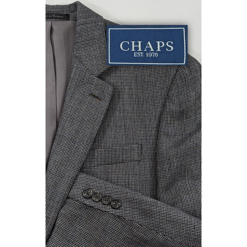 Chaps Ralph Lauren Blazer Suit Jacket Soft LambsWool Birdseye Gray 38R 42" Chest